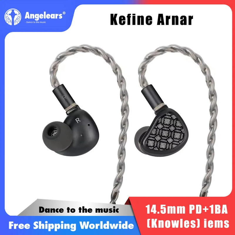 KEFINE Arnar 14.5mm Planar Magnetic & Knowles BA Drivers Earphones, Hybrid In-Ear Monitors, Detachable Silver-Plated Cable IEM