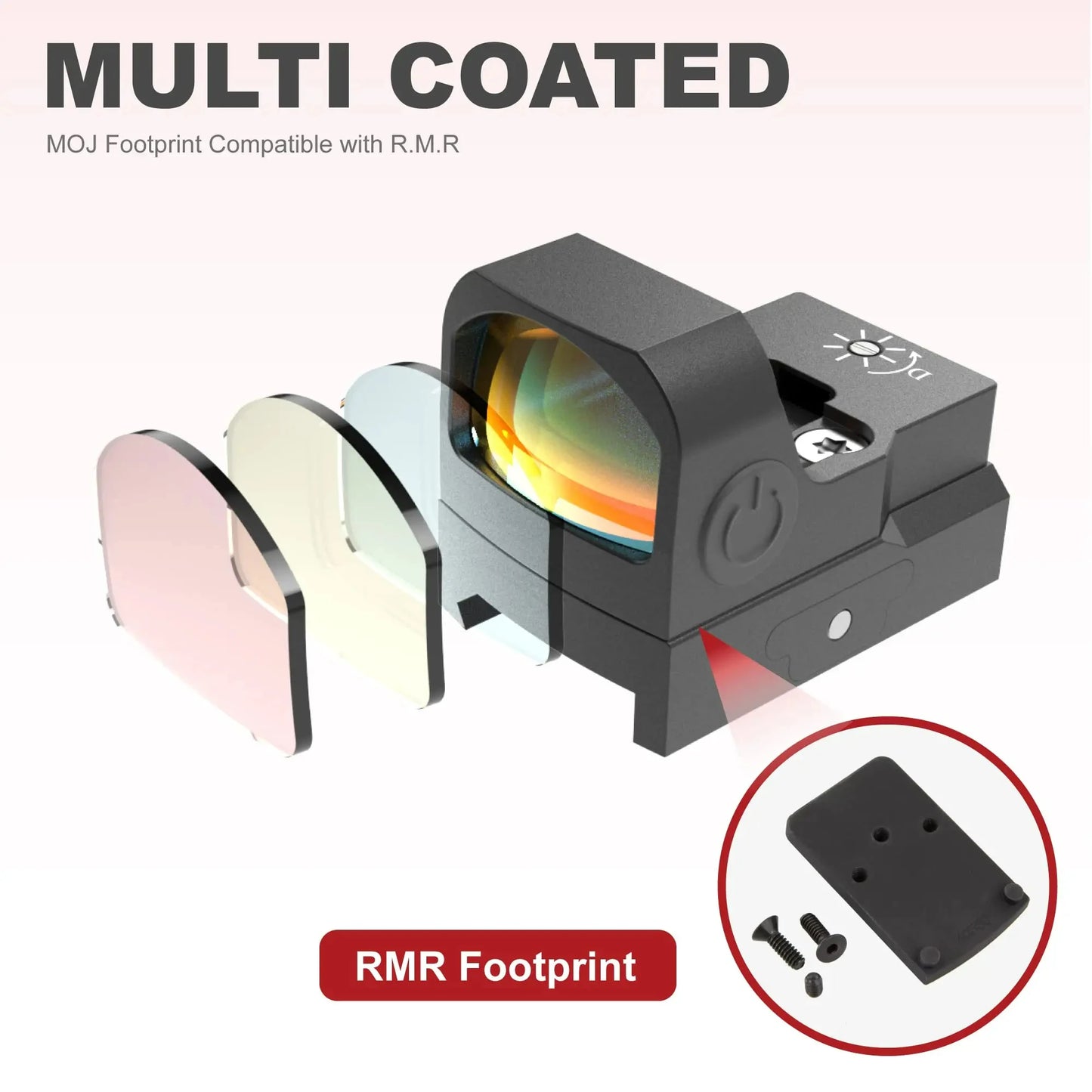 Victoptics V3 1x17x26 Red Dot Sight For Close-in Work&General Shooting Compatible With R.M.R Footprint For Airsoft & 9mm Pistol