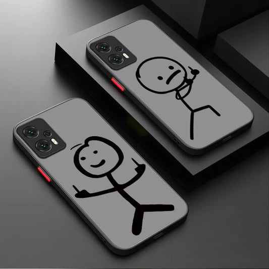 Flork Minimalist Comic Figurine Case for Xiaomi 14T 13T 12T 11T 10T 9T Pro Mi 14 13 12 10 11 Lite 5G NE Shockproof Full Cover