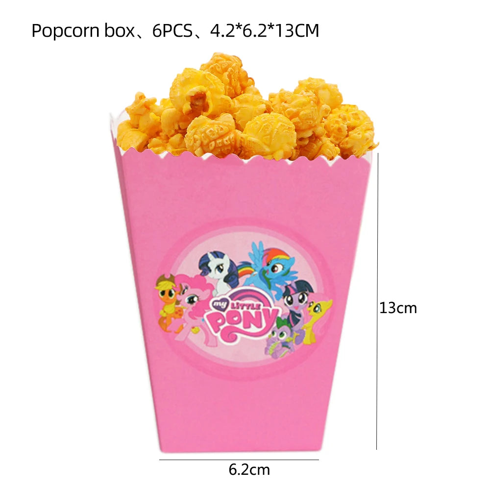 My Little Pony themed children's birthday party supplies, girls' first birthday tablecloth, tableware, paper cups, flag-raising