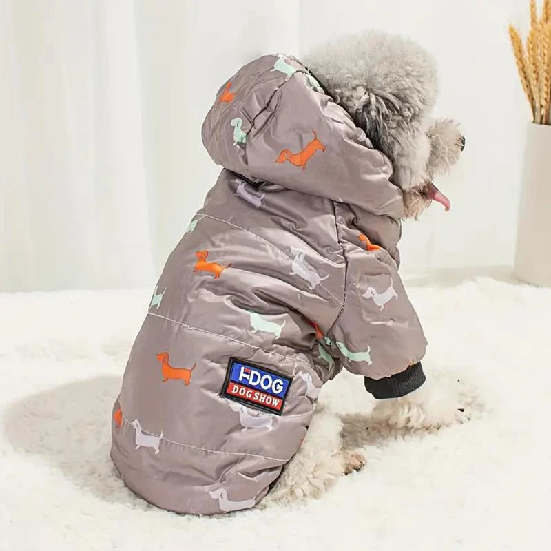 Hot selling pet clothing hooded cotton coat cat and dog clothes thickened warm pet clothes in autumn and winter