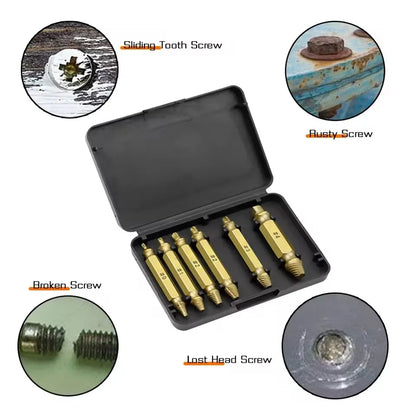 Damaged Screw Extractor Set HSS Drill Bit Stripped Broken Remover Small Easily Quickly Take Out Kit Easy Demolition Power Tools