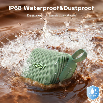 Tribit PocketGo Portable Bluetooth Speaker IP68 Waterproof BT6.0 Built-in Mic TWS APP EQ for Outdoor Pool Party Camping Travel