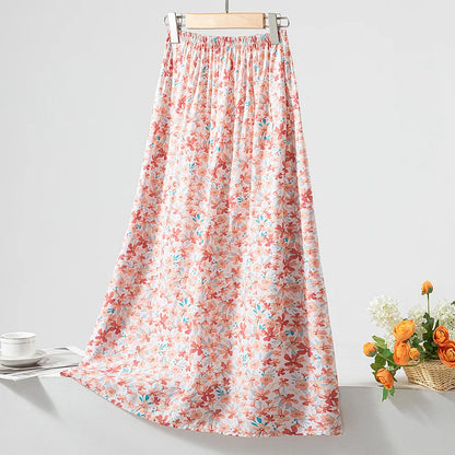New 2024 Elegant Women Tulle Skirt Korean Fashion Boho Floral A Line Ladies Pleated Skirt Summer Chic High Waist Party Vestidos
