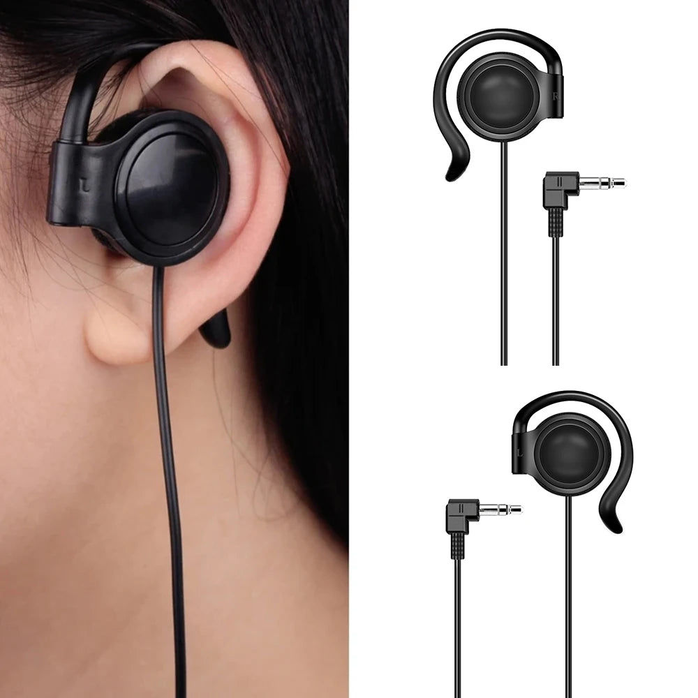 3.5mm One Ear Earphone Single Side Earbud Headphone for Wireless Tour Guide System Receiver Laptop MP3/4 Tablet PC Skype