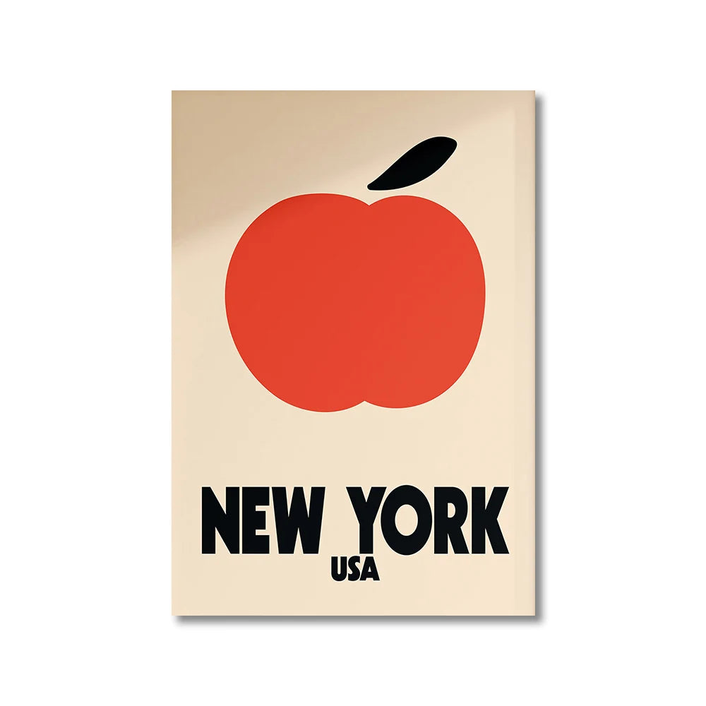 Nordic Simple City Landscape Poster London New York Paris Rome Mid Century Wall Art Decor Canvas Painting Gifts Home Decorative