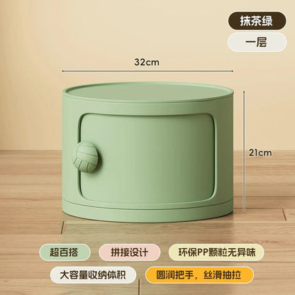 Modern Simple Home Bedroom Bedside Table Nightstands Creative Round Storage Locker Cabinet Nightstand Side Tables Furniture