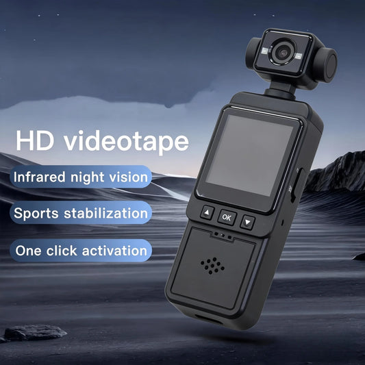 2K WiFi Gimbal Action Camera, 360° Rotatable Lens, Clip-On Wearable Body Cam with Night Vision for Sports Vlogging Cycling