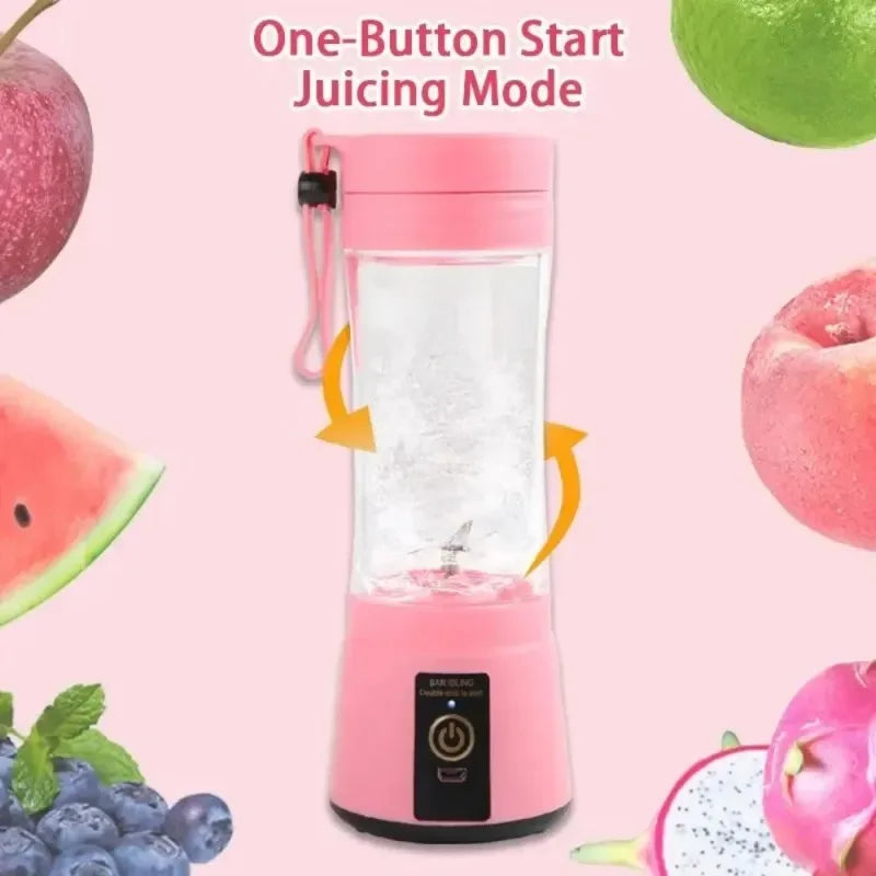 USB Charging Electric Juicer Cup 6 Leaf Blade Mini Portable Blender Fruit Juice Extractor For Home Travel