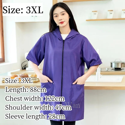 Pet Groomer Work Clothes Dog Grooming Uniform Short Sleeve Waterproof Gown New Black Beauty Salon Robe Barber Shop Apron Y1111