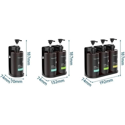 Soap Dispenser Set No Drill Wall Mounted 3 Chamber Shampoo Shower Gel Liquid Soap Dispenser for Bathroom Hotel Commercial Use