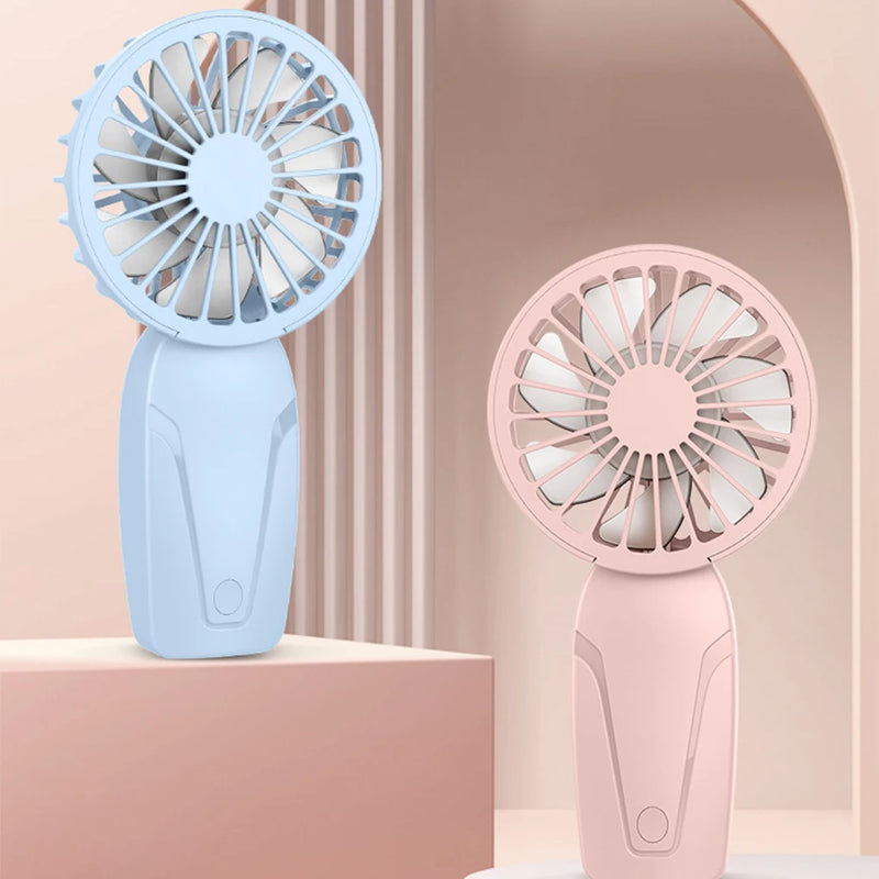 Portable Handheld Mini Fan, USB Rechargeable Small Pocket Fan for On-The-Go, Cute ABS Lightweight Design, Personal Cooling