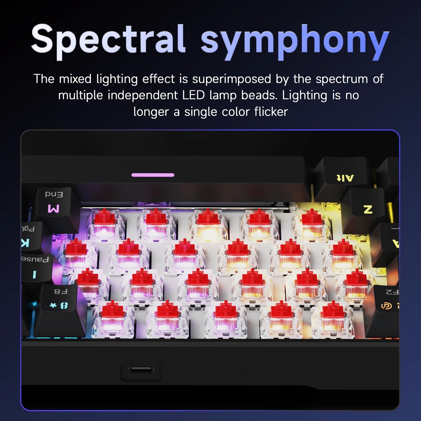 Ajazz NK61 Mechanical Wired Gaming Keyboard RGB Lighting Effects Supports Hot-Swappable 61 Keys Mechanical Gaming Keyboard