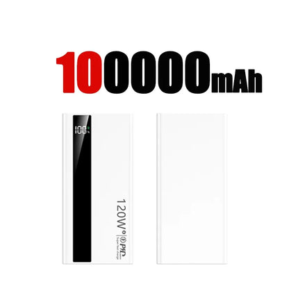 Lenovo 120W Fast Charging Large Capacity 200000mAh 2027 Digital Display Power Bank Outdoor Power Supply for Huawei iPhone