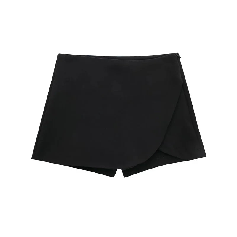 2025 Black Mini Skirt Shorts Woman Fashion Asymmetric Skort For Women High Waist Short Skirts Woman Summer Casual Shorts