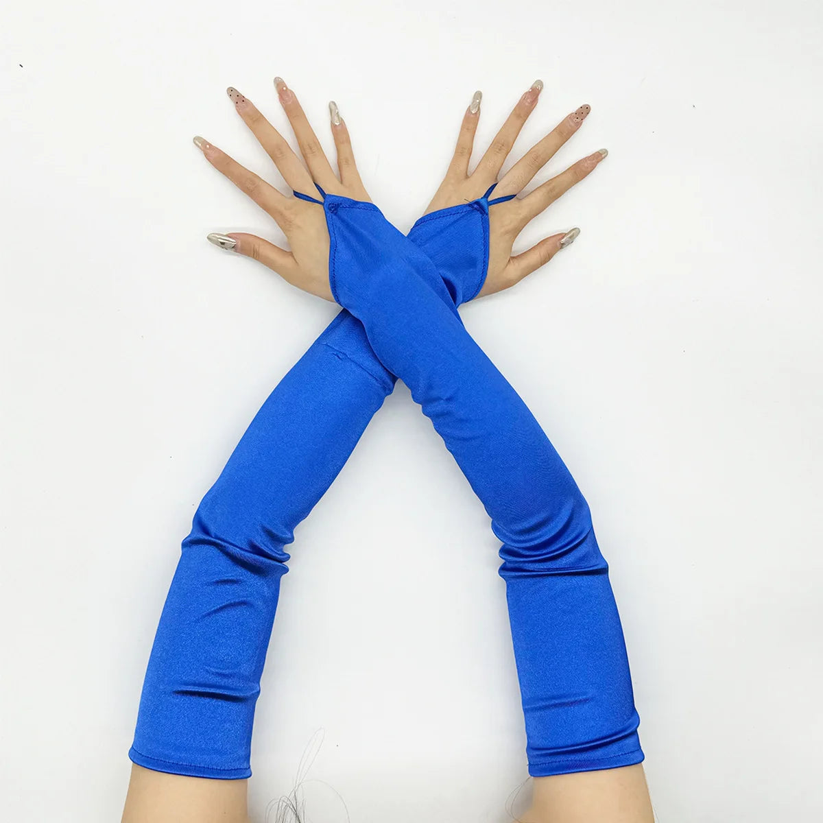 Ladies' Gloves, Long Hook-Finger Tinted Gloves, Ball Gloves, Bride's Wedding Dress Gloves, Sun-Protective Fashion Gloves C101