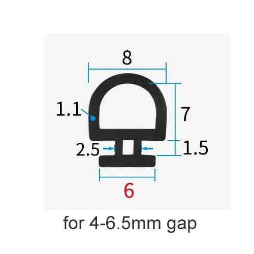 5/10M Bottom Width 5/6/7mm EPDM Sealing Strips Bridge Aluminum Door/Window Sealed Plastic E nergy S aving  And Doors