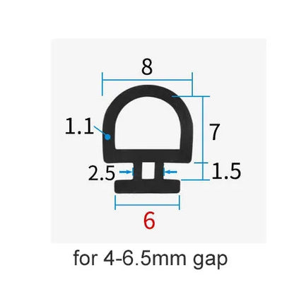 5/10M Bottom Width 5/6/7mm EPDM Sealing Strips Bridge Aluminum Door/Window Sealed Plastic E nergy S aving  And Doors