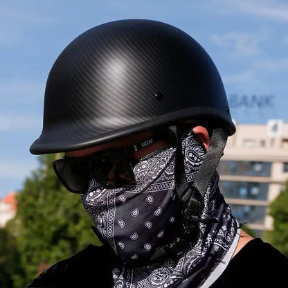 Motorcycle Half Helmet Beanie Retro Open Face Helmet Skull Cap DOT Certified Lightest Low Profile Street ATV Moped Helmet