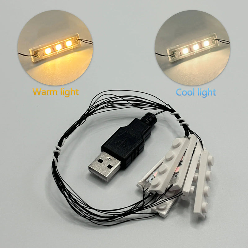 LED Brick Lighting Four/Six in One, Connected in Series, Powered by USB,Light up your building blocks