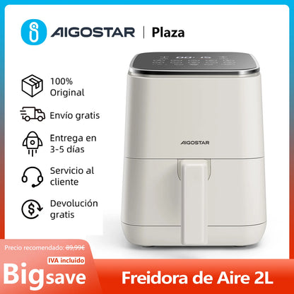 2L Air Fryer, 8 Programs, Led Touch Screen, Adjustable Time and Temperature, Removable Non-Stick Grid, 1200W