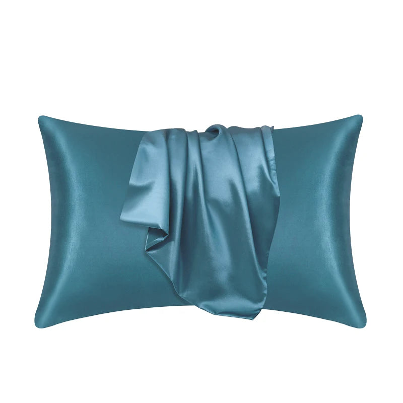 1pc Nordic Silk Pillowcase White Black Grey Khaki Blue Pink Sliver Bed Pillow Covers Luxury Cases Home Bedding Decor