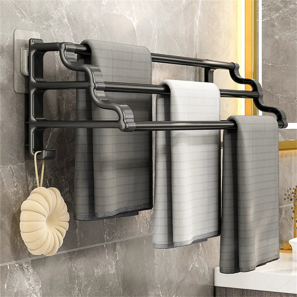1pc bathroom Wall Mounted Towel Bar Hotel Storage Rack Bathroom Supplies Slipper Rack Shelf Home Towel Rack