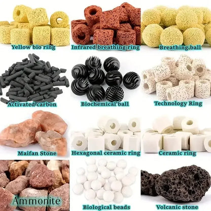 420g Premium Aquarium Filter Media in Mesh Bag with Ceramic Rings, Activated Carbon, Etc. Enhances Filtration & Water Quality