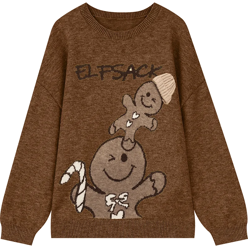ELFSACK 2024 Autumn New Arrivals Colorful Christmas Y2K sweater Knitwear for women