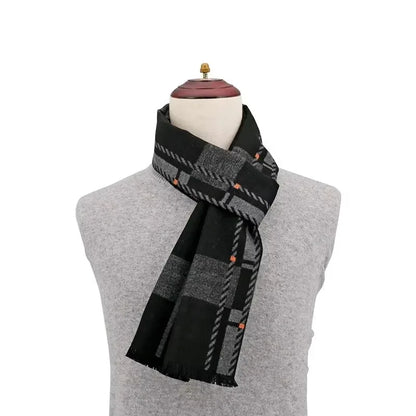 2024 Luxury Brand Winter Plaid Cashmere Scarf for Men Warm Neck Scarfs Male Business Scarves Long Men's Pashmina Shawl
