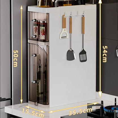 Pull-Out Spice Racks Multi-Functional Household Seasoning Organizer For Home Kitchen Countertop Narrow Cabinets Spice Cabinet