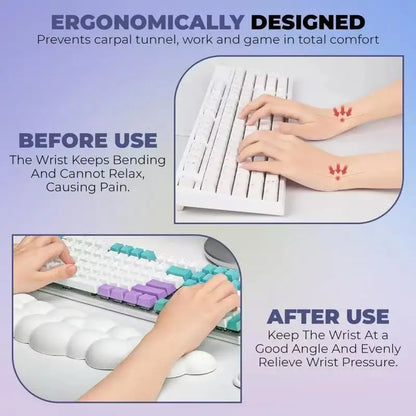 Mouse Pad with Wrist Rest Cloud Wrist Rest for Computer Keyboard Arm Wrist Rest with Non-Slip Base Extended Wrist Rest Ergonomic