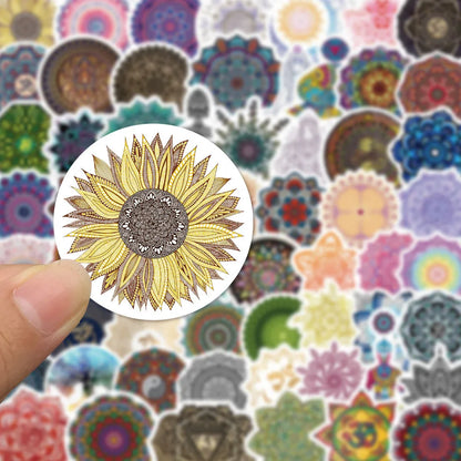 60pcs Mandala Flower Yoga Stickers Waterproof Decals for Yoga Mats & Water Bottles RecordingYourLife Store