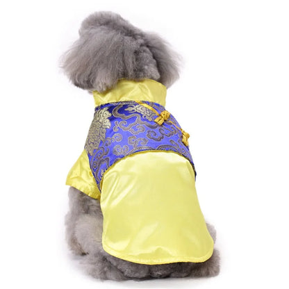 Traditional Chinese Pattern Pet Clothing Warm and Comfortable Dog Clothing for Small and Medium Dogs Thick Pet Cotton Coat