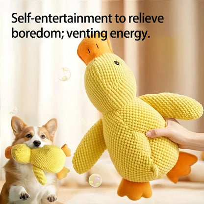 Dog toys, yellow ducks, pet plush toys, self fun, bite resistant, grinding teeth, sound making toys, small and medium-sized dog