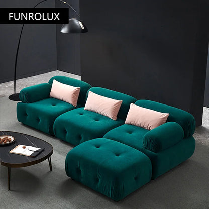Modern fabric sofa simple modern Large and small apartment type brushed velvet down living room minimalist  furniture