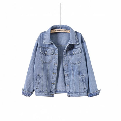 Loose Women's Blue Denim Jacket Spring Autumn New Style Retro BF Trendy Top Korean Version Large Size Comfortable Casual Cotton