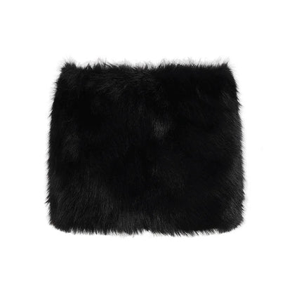 2025 Fall Winter Women Fashion Faux Fur Bodycon Mini Skirts All Matching Basic Casual Streetwear Bottoms Furry Skirt Clubwear