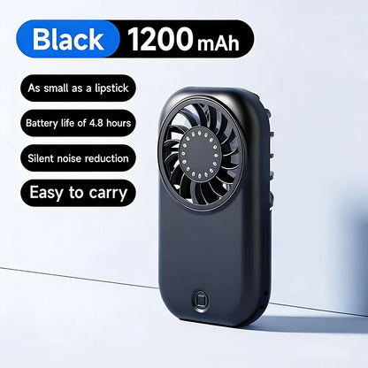 Portable Fan Mini Quiet Handheld Personal USB Rechargeable Fan Operated for Home Office Outdoor Travel, 1200mAh Hands Fans