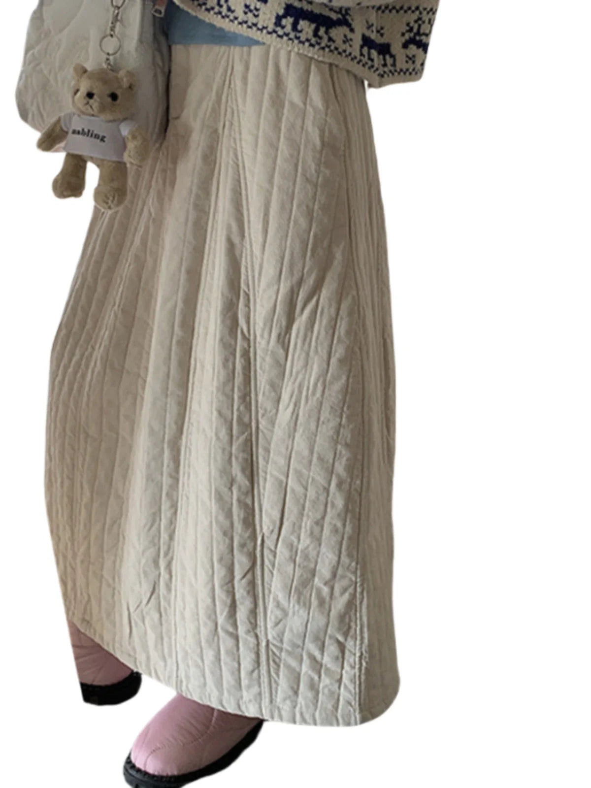 Exquisite Bla Pleated Cotton f Skirt Flared A-Line Silhouette High Waist Design Cact Floral Print Perfect for Autumn ...