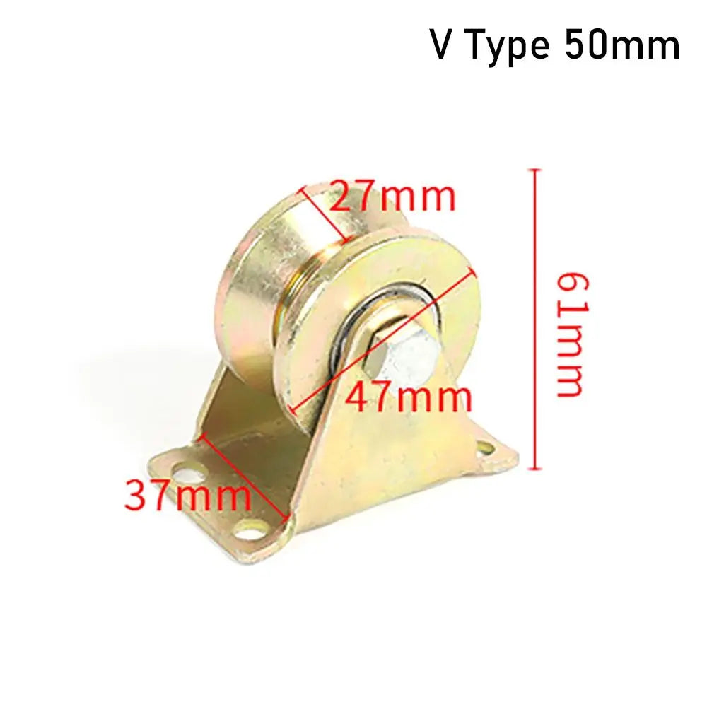 1Pcs Stainless Steel Home Hardware Rigid Caster Track Wheel Bearing Pulley U/V/H Shaped Plating Color Sliding Door Rollers