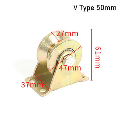 1Pcs Stainless Steel Home Hardware Rigid Caster Track Wheel Bearing Pulley U/V/H Shaped Plating Color Sliding Door Rollers
