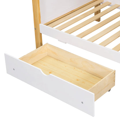 KOMHTOM Children's bunk bed with 2 drawers (with wheels), children's slide, 90x200cm