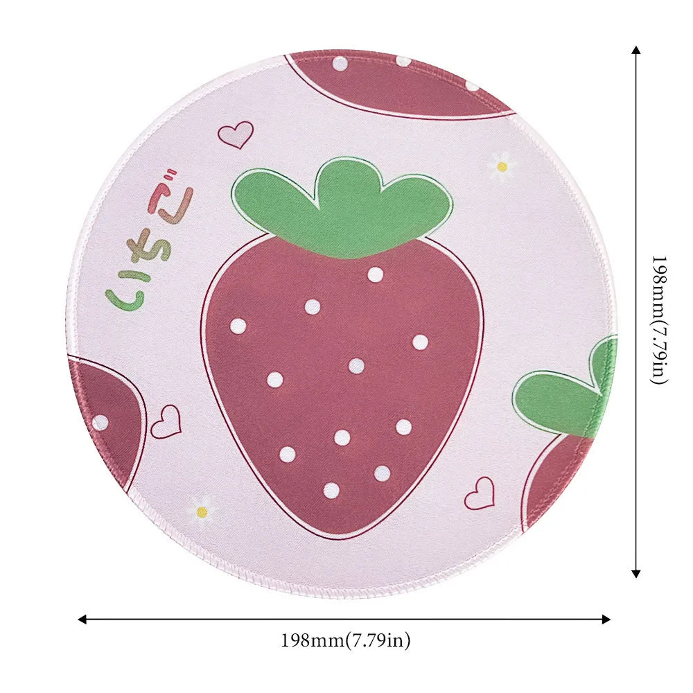 Cute Cartoon Round Mouse Pad Non-slip Rubber Base Comfortable Durable Table Mat for Home Office Gaming Desk Laptop Accessories
