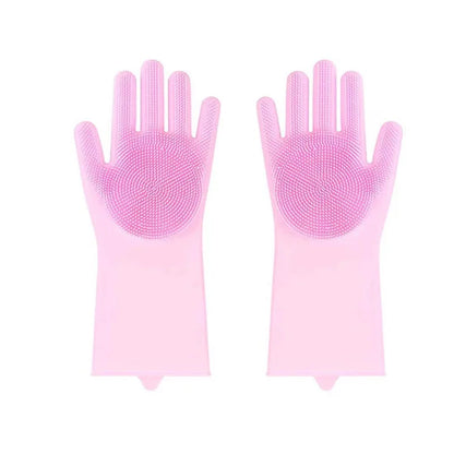Pet Grooming Cleaning Gloves Dog Cat Bathing Shampoo Glove Scrubber Magic Dishwashing Cleanner Sponge Silicon Hair Removal Glove