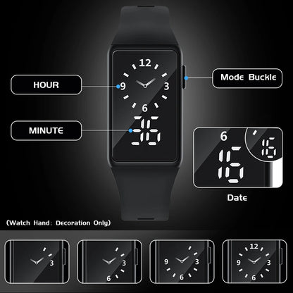 Electronic Sport Watch Multifunctional Easy Read Lightweight Mini Electronic Display Digital Watch for Women's Sports Wristwatch