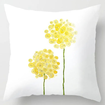Modern Simple Yellow Flower Pillowcase Home Sofa  Lumbar   Cushion  Pillow