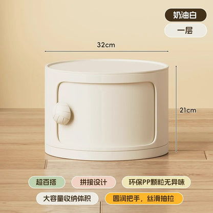 Modern Simple Home Bedroom Bedside Table Nightstands Creative Round Storage Locker Cabinet Nightstand Side Tables Furniture