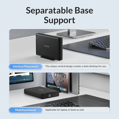 ORICO 3.5 inch HDD Case Type-C & USB3.0  Hard Drive Enclosure SATA  to USB 3.1 External Hard Drive Reader for 2.5/3.5'' HDD
