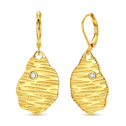 925 Sterling Silver Gold Drop Earrings For Woman Flower Round Sun Hoop Earring Pendientes Classic Original Woman Jewelry Gift